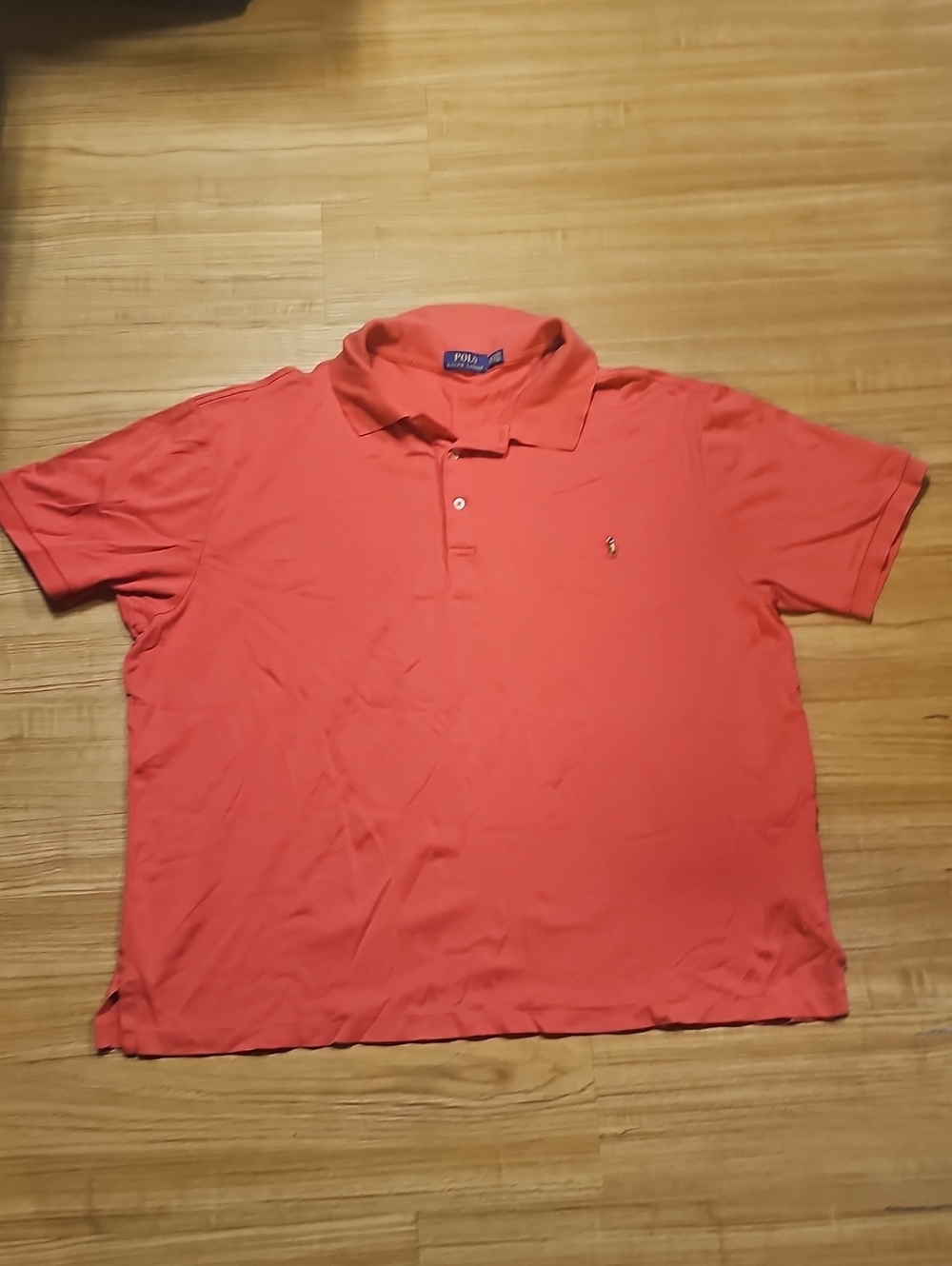 Polo by Ralph Lauren Men's Coral-Red Short Sleeve Polo.size 2XL